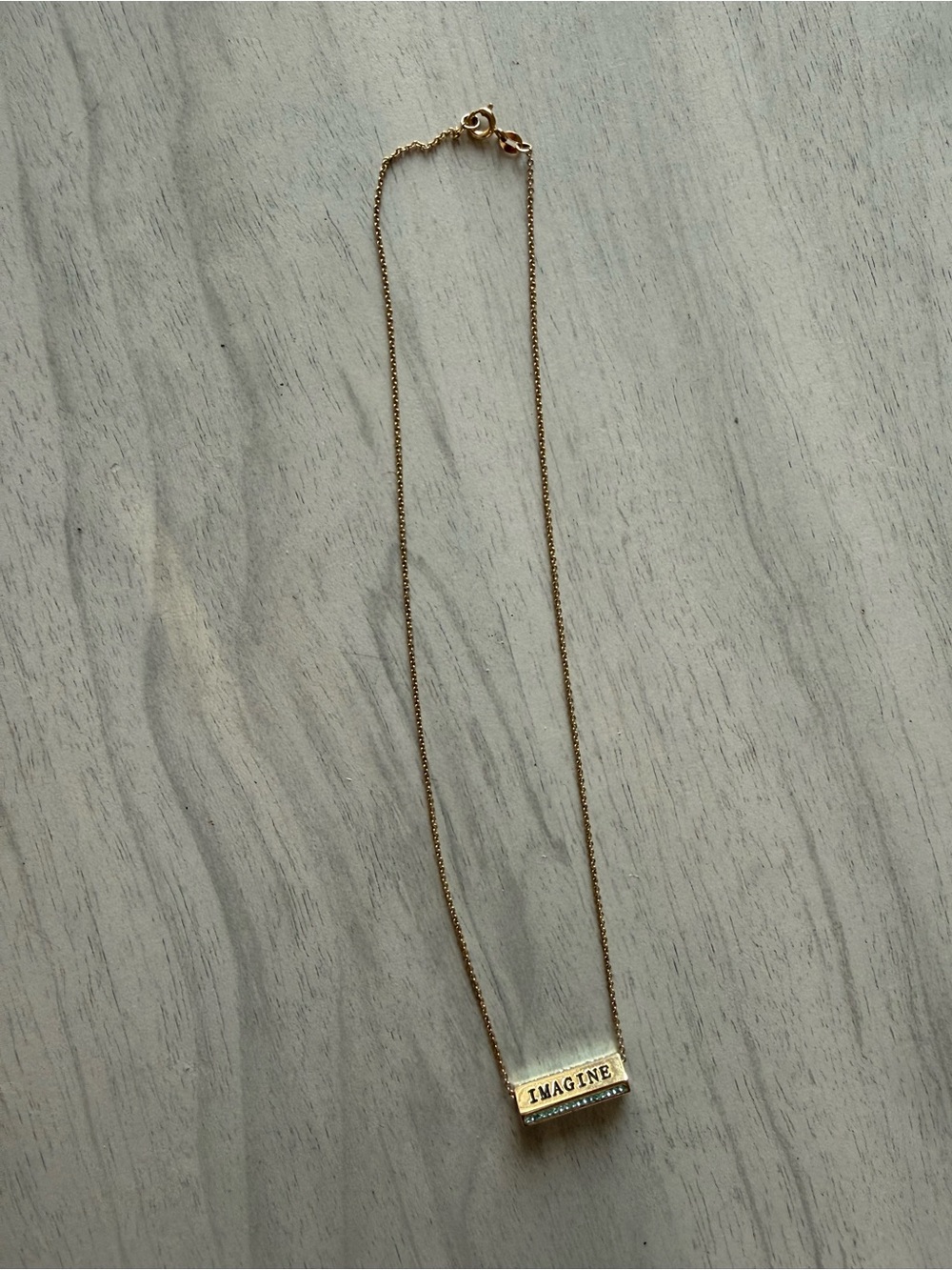 Gold 'Imagine' Bar Necklace - Women Jewelry